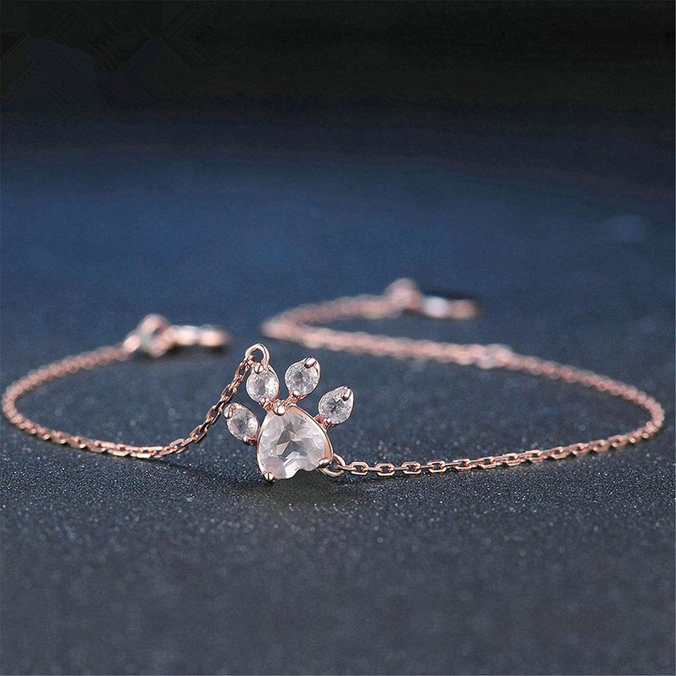 Rozenkwarts Armband Met Hartjes Lovepaw Edelsteen Sieraden - Mode Vibes
