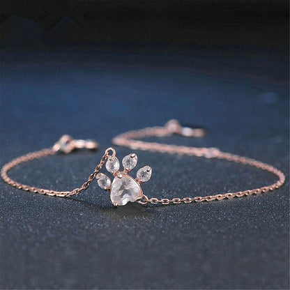 Rozenkwarts Armband Met Hartjes Lovepaw Edelsteen Sieraden - Mode Vibes