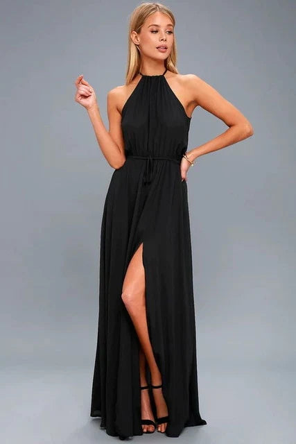 Elegante Lange Jurk voor Vrouw Zwart Formal Model