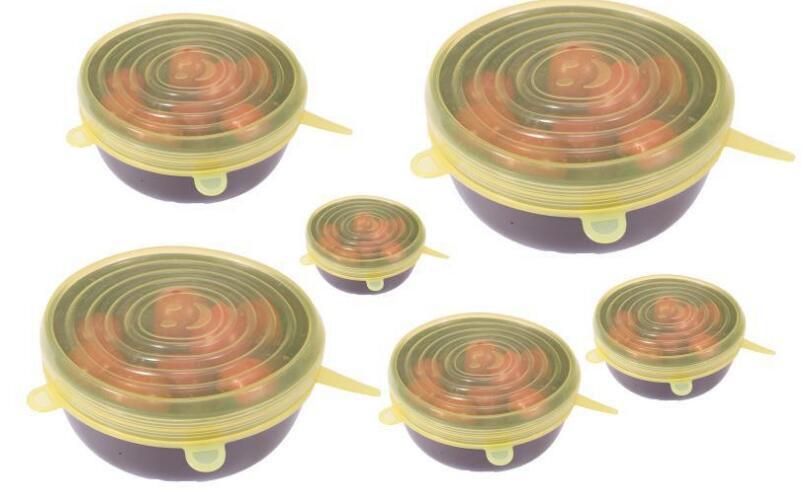 Siliconen Dekselkappen Set van 6 Stuks Rekbare Folie