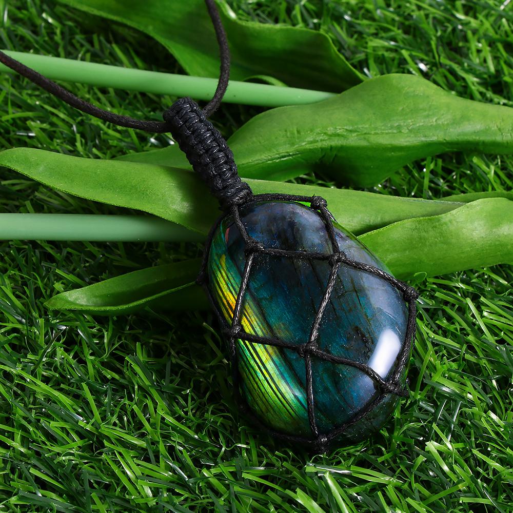 Labradoriet Ketting Drakenhart Edelsteen Sieraden