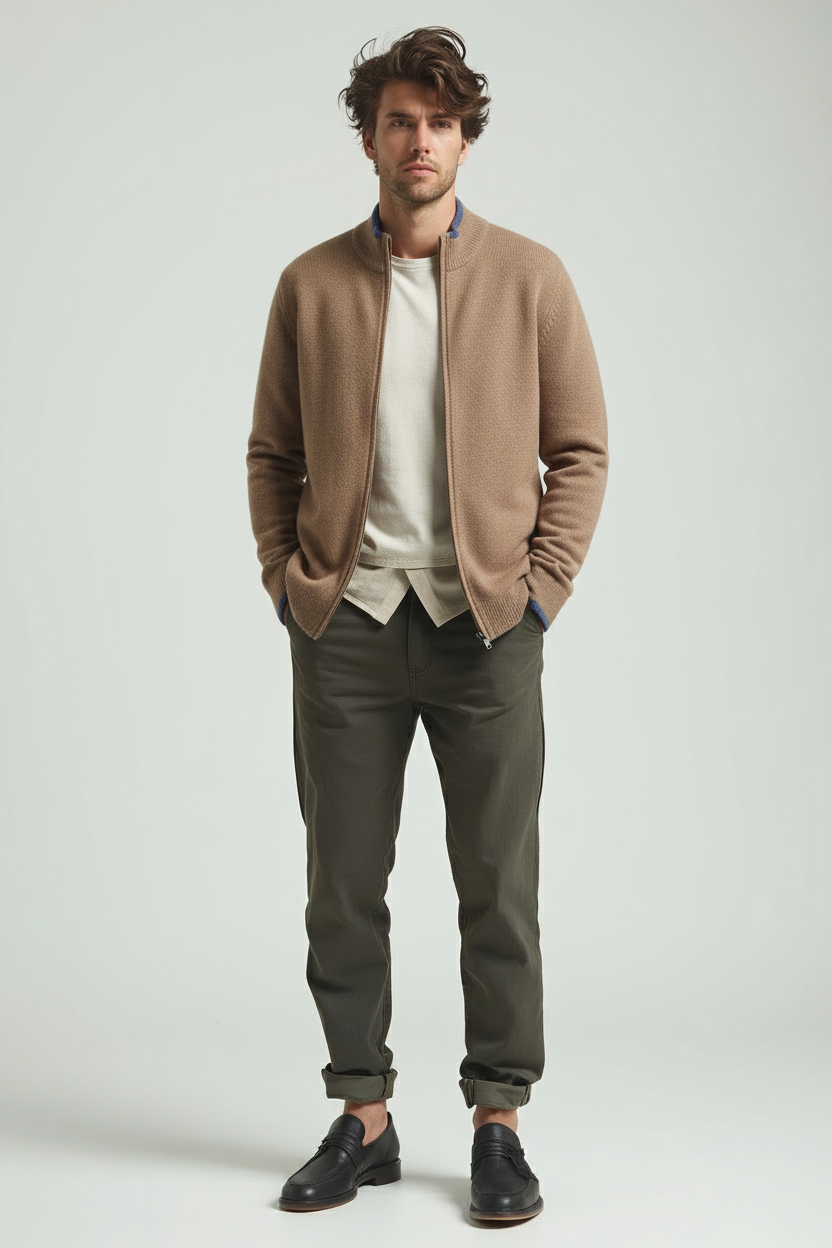 Heren Vest van Kasjmiermix, Zachte Warme Coat - Mode Vibes