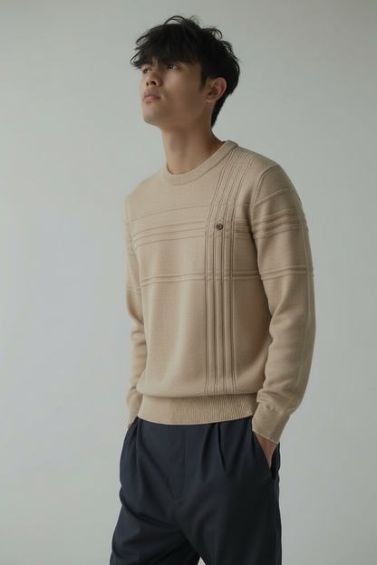 Heren Trui Gebreide Pullover Slim Fit Ademend Katoen - Mode Vibes