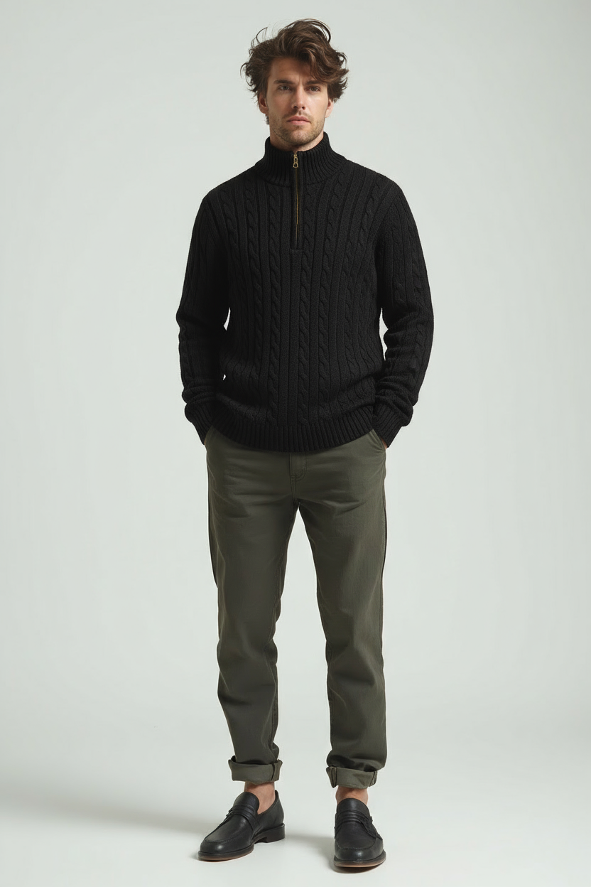 Heren Sweater Basic Comfortabel Minimalistisch Design - Mode Vibes