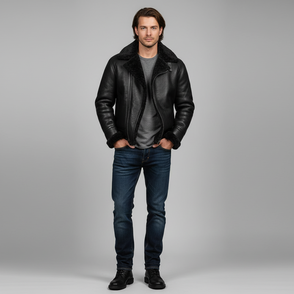 Leren Winterjas Heren - Luxe Leren Jas Donkerbruin - Mode Vibes
