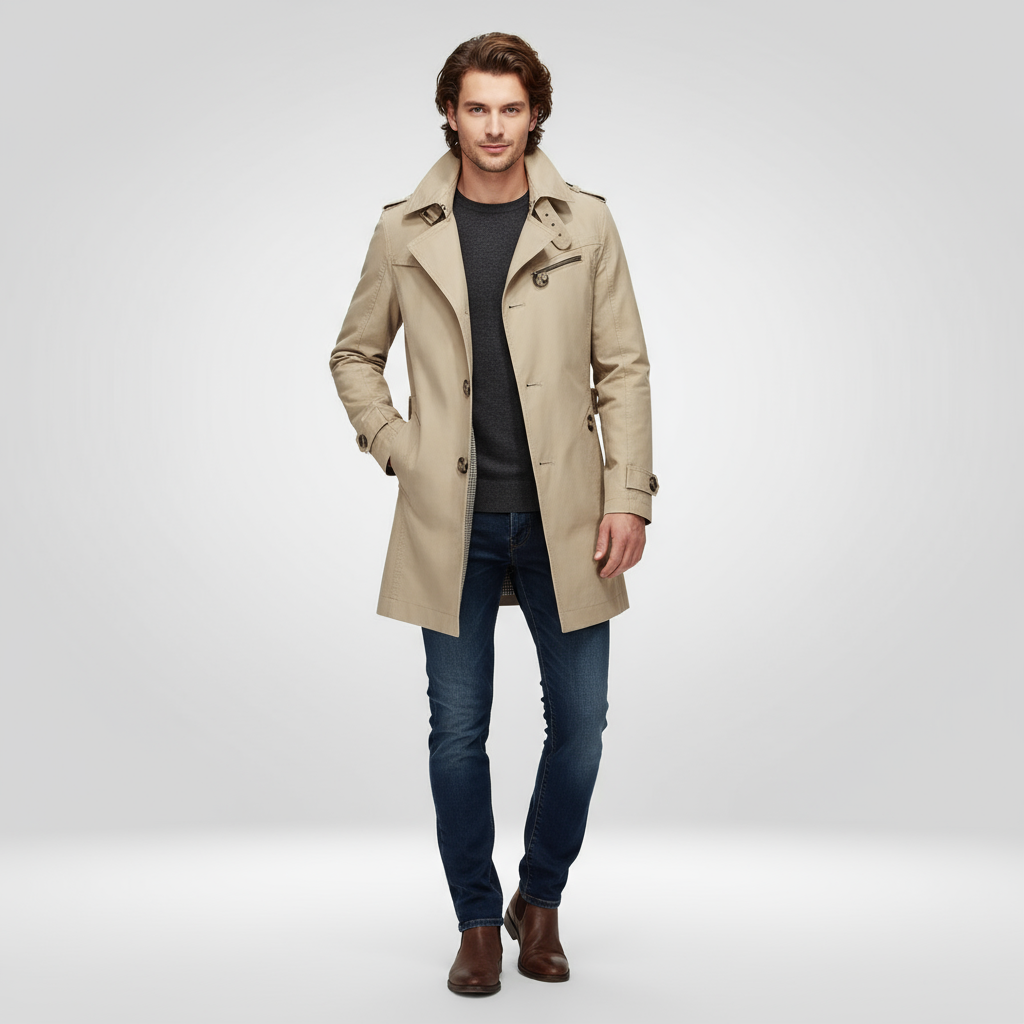 Heren Trenchcoat Waterdicht en Winddicht voor Heren - Mode Vibes