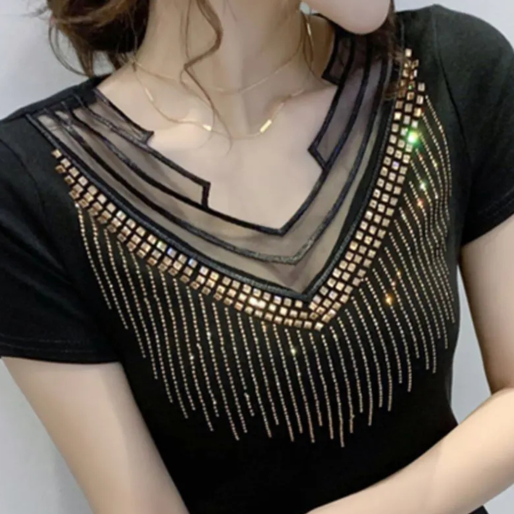 Dames Blouse Pailletten Glitter Trendy Jurk