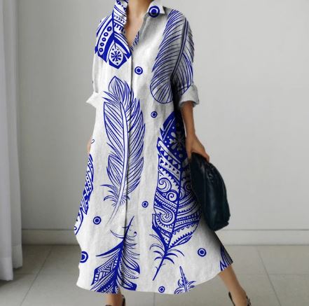 Damesjurk met Bloemprint Zomerjurk Vrouw