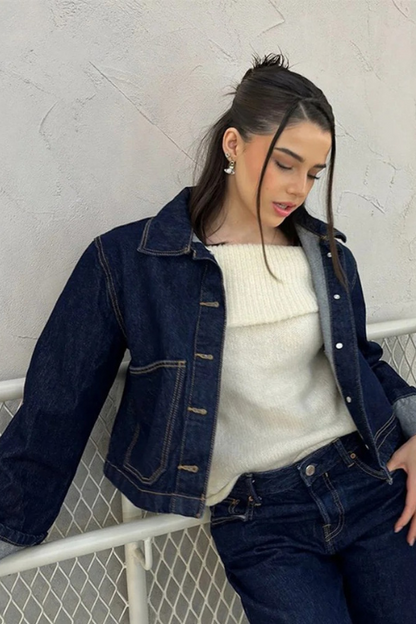 Dames Denim Set - Cropped Jeansjasje en High Waist Minirok