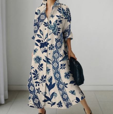 Damesjurk met Bloemprint Zomerjurk Vrouw