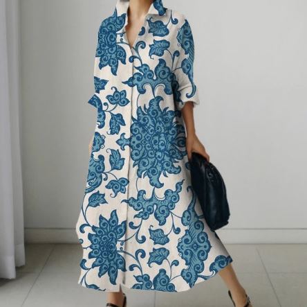 Damesjurk Bloemenprint Zomerjurk voor Vrouw