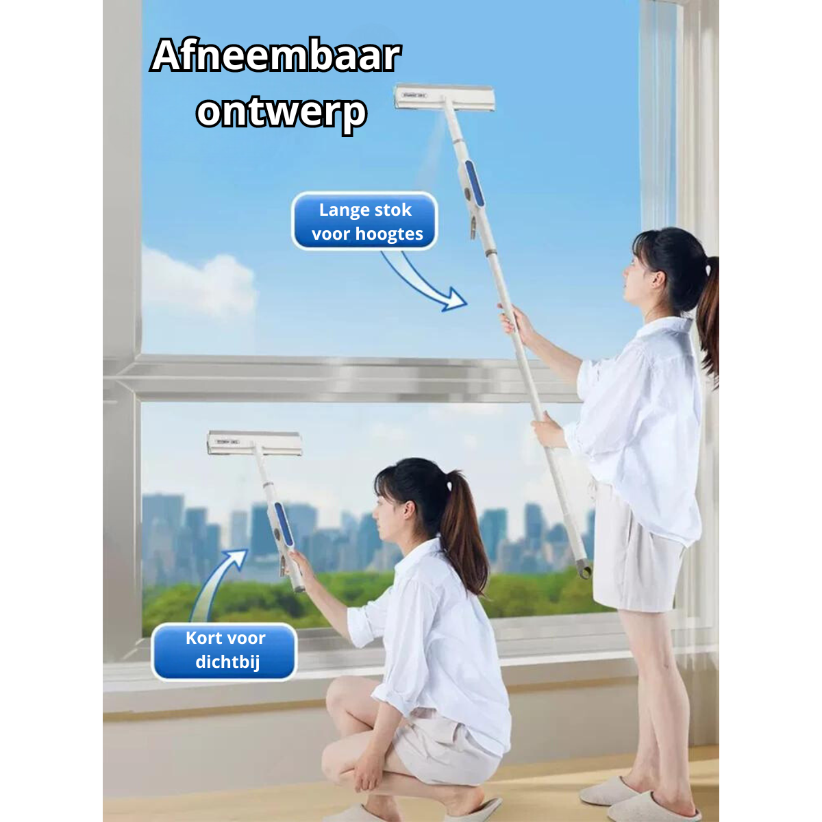 Ramenwisser 3-in-1 Met Microvezel en Telescopische Steel