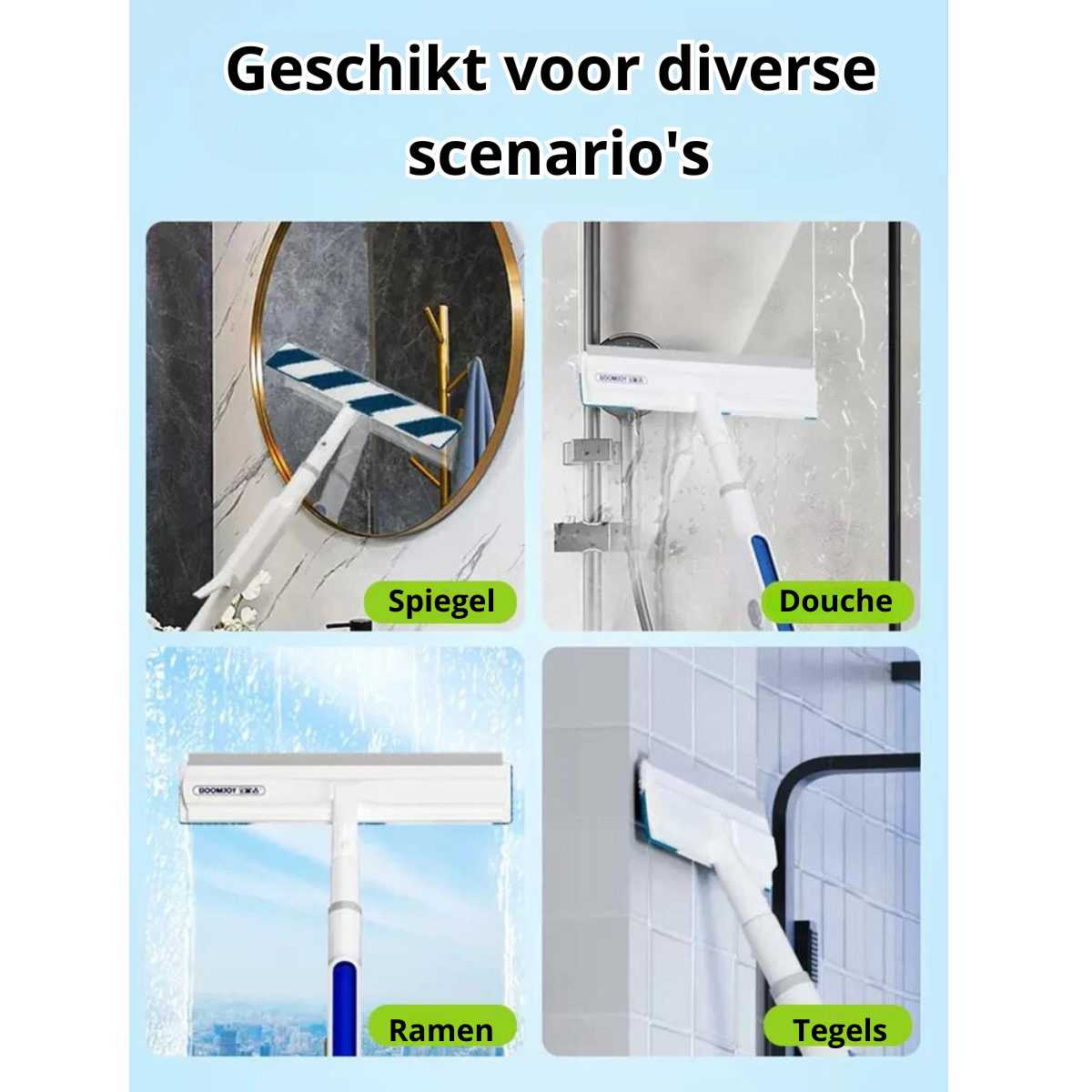 Ramenwisser 3-in-1 Met Microvezel en Telescopische Steel