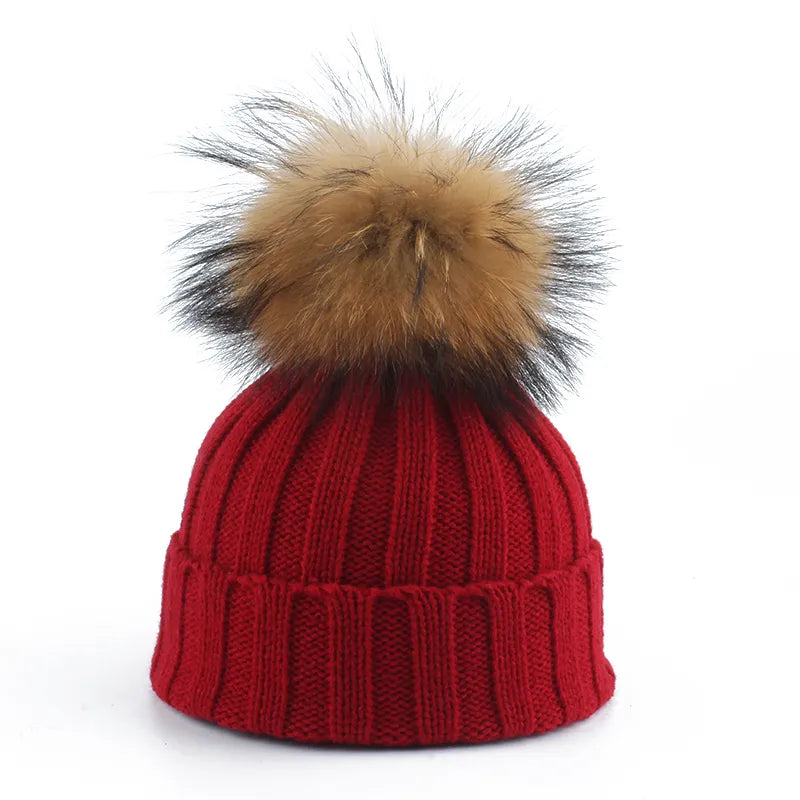 Warme Winter Muts met Pom-Poms Felina Stijl