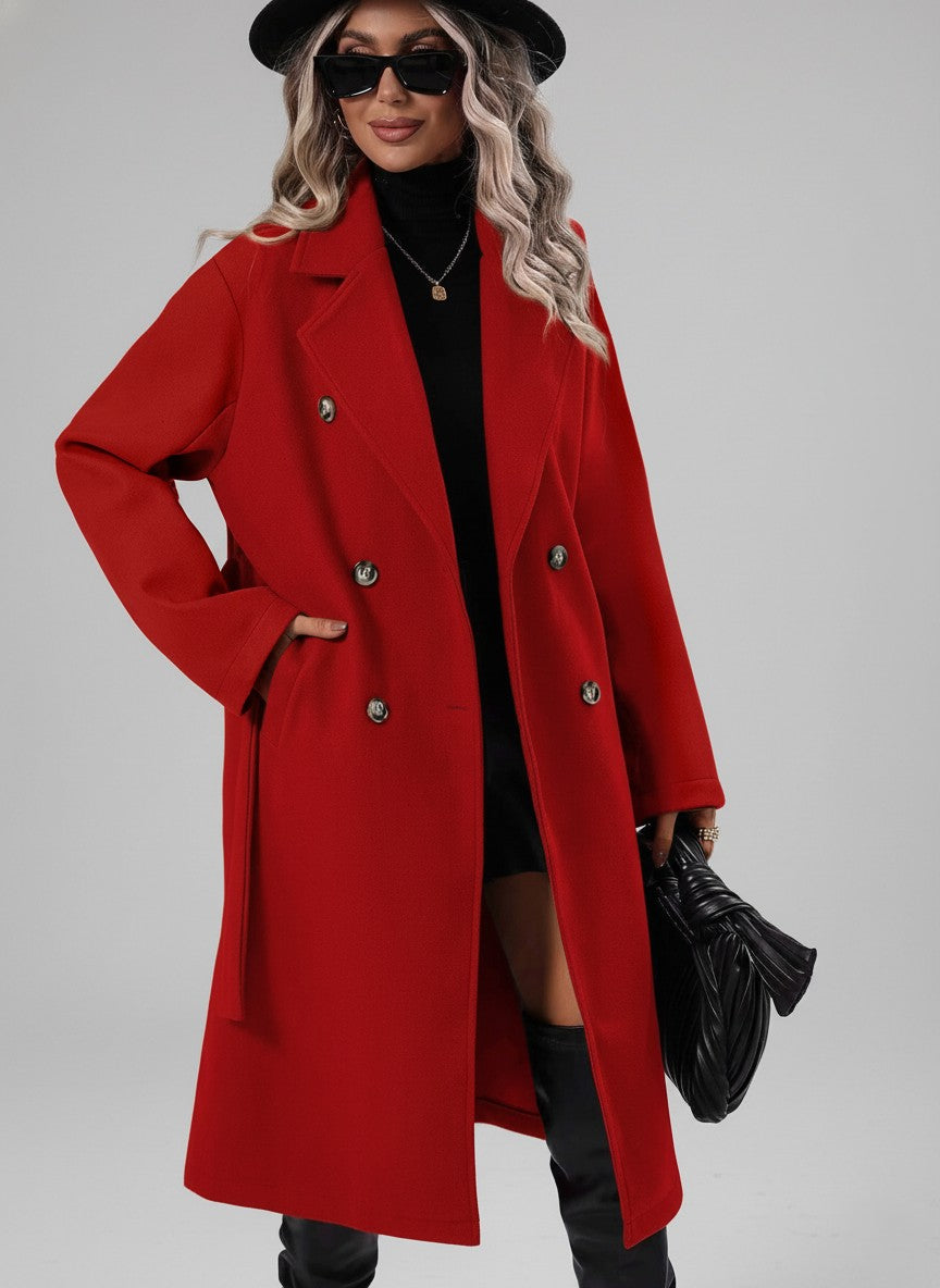 Sienna A-Lijn Trenchcoat – Dubbelrijige Jas met Ceintuur