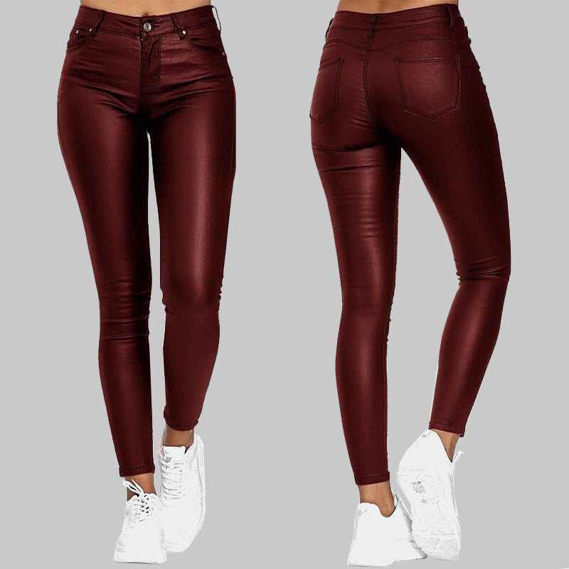 Valencia | Dames Hoge Taille Stretch Broek | Zwart