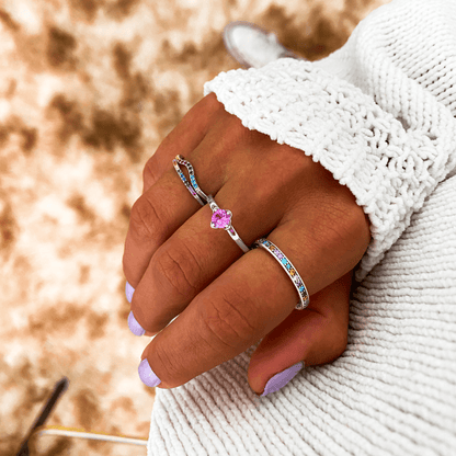 Regenboog Ring Aurora Kleurrijke Zilveren Sieraden