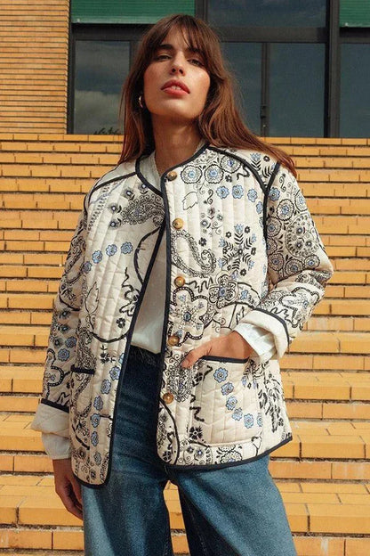 Bloemenprint Jasje Vintage Stijl Dames