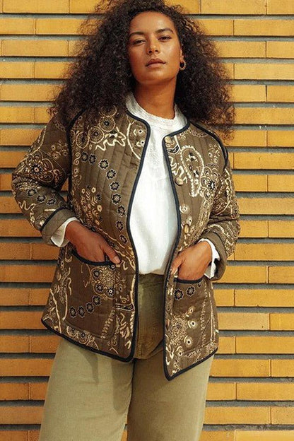 Bloemenprint Jasje Vintage Stijl Dames