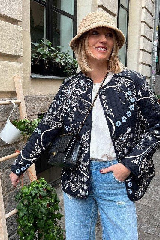 Bloemenprint Jasje Vintage Stijl Dames