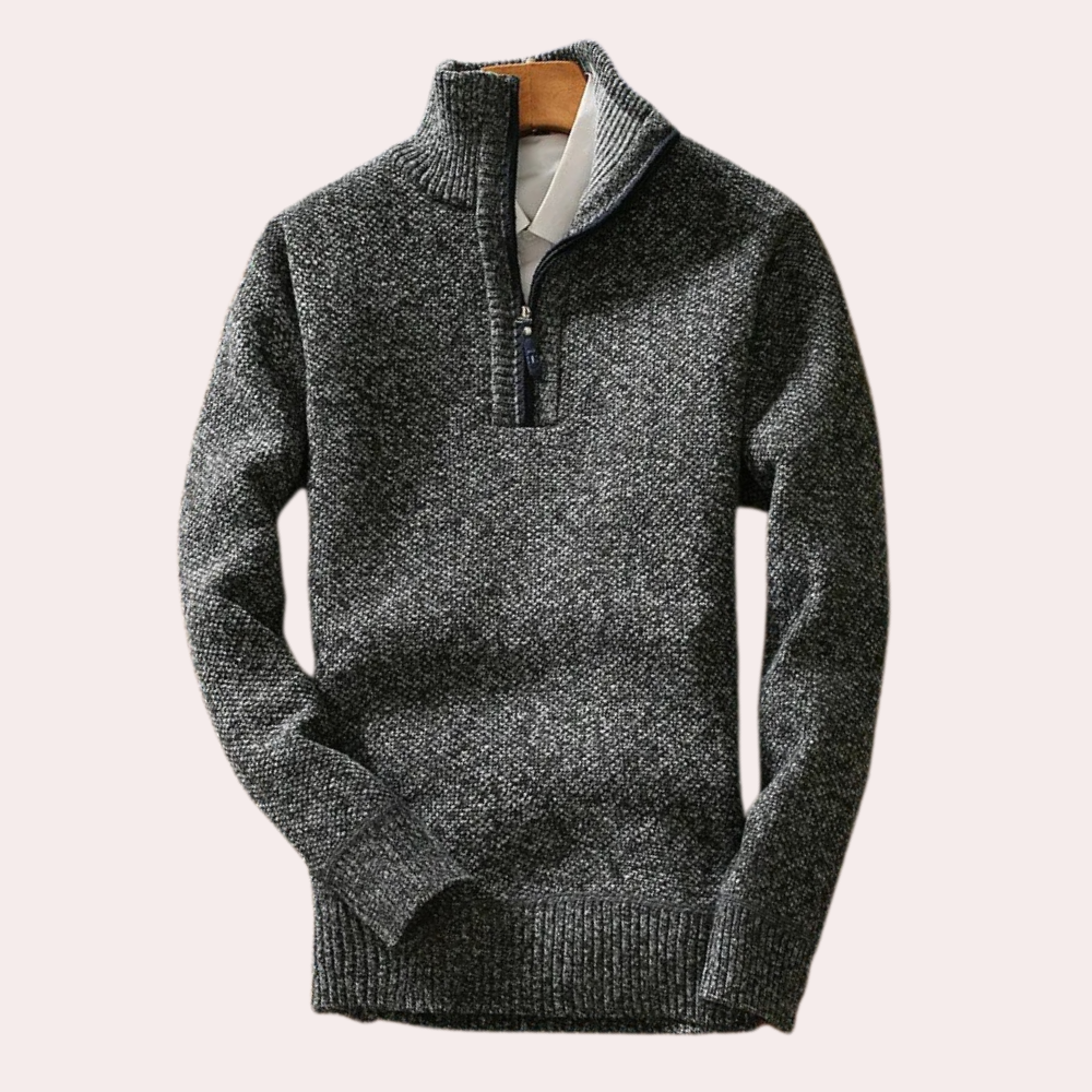 Herentrui Hoge Hals Ritssluiting Warm en Comfortabel - Mode Vibes