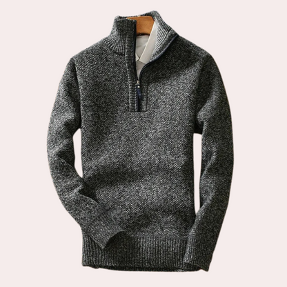 Herentrui Hoge Hals Ritssluiting Warm en Comfortabel - Mode Vibes