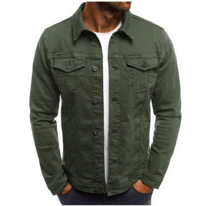 Heren Denim Jasje Casual Blauw - Mode Vibes