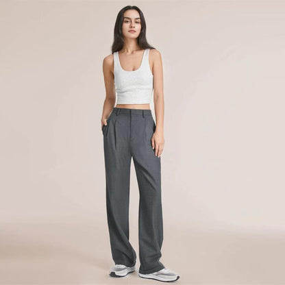 Roos | Stijlvolle hoge taille broek in de kleur Blauw voor dames in stijl ideaal voor de winter