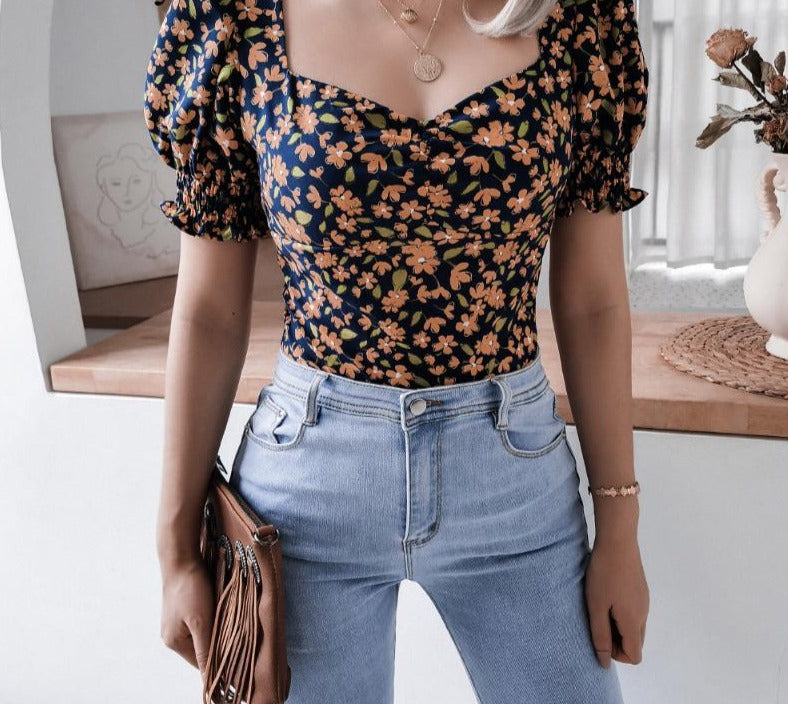 Zomer Shirtje met Pofmouwen Vrolijk en Zomers - Mode Vibes