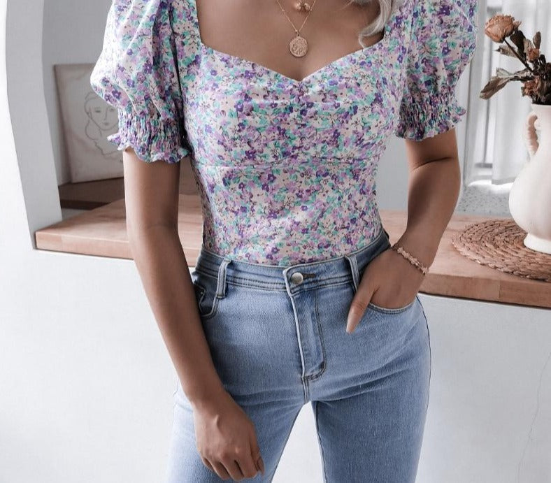 Zomer Shirtje met Pofmouwen Vrolijk en Zomers