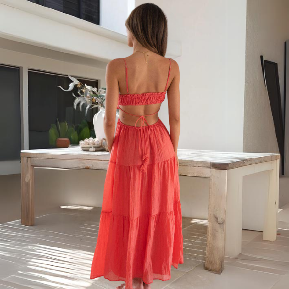 Daniella | Abito midi con spalline sottili