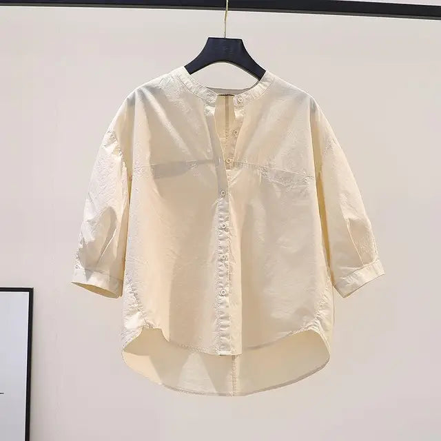 Zonvrouw's Zacht Katoenen Abrikoos Shirt voor Vrouwen