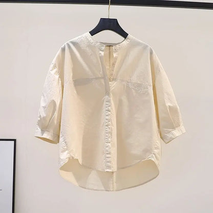 Zonvrouw's Zacht Katoenen Abrikoos Shirt voor Vrouwen