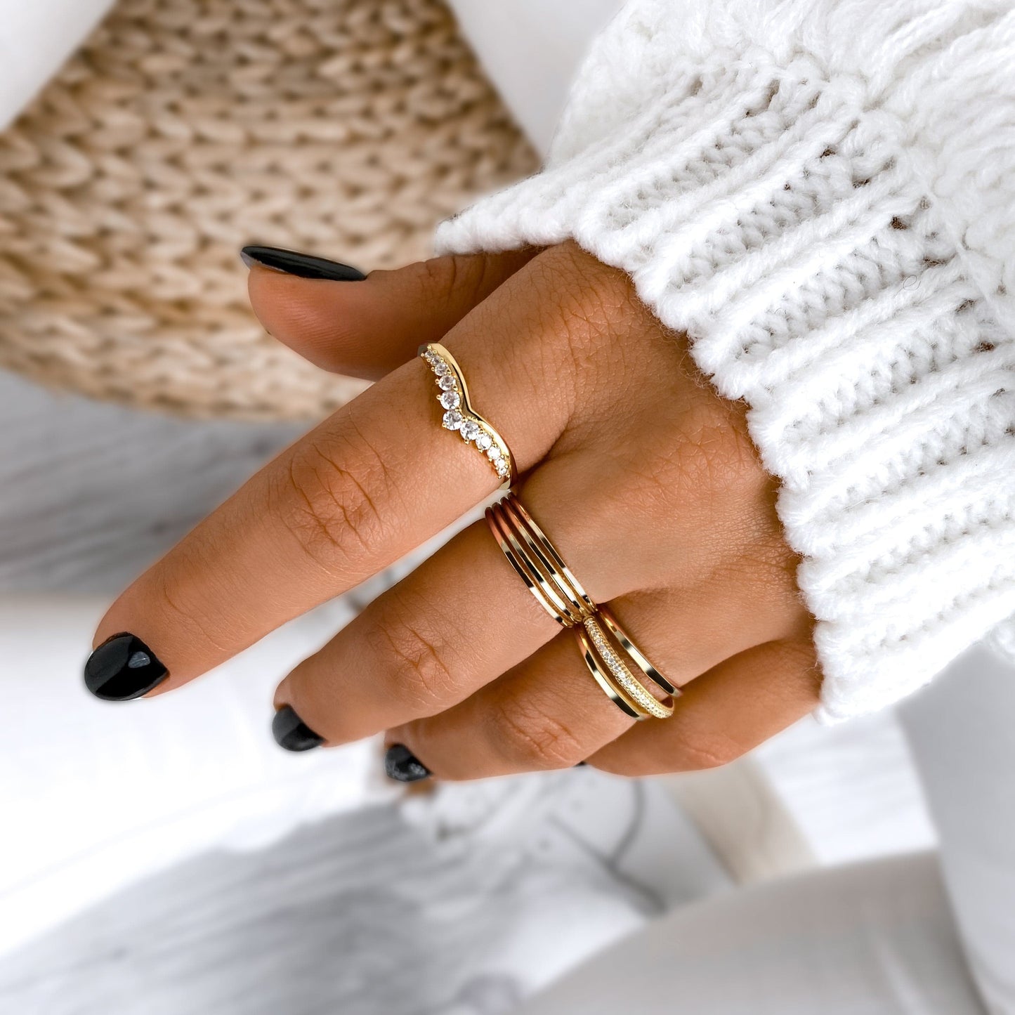 Zirkonia Kroon Ring met Glanzende Steen