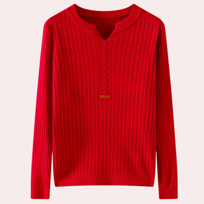 Dames Trui V-hals met Knoopjes Marit Stijl