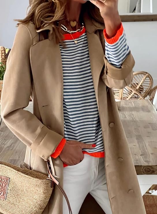 Dames Sweatshirt Gestreept Warm Losse Fit