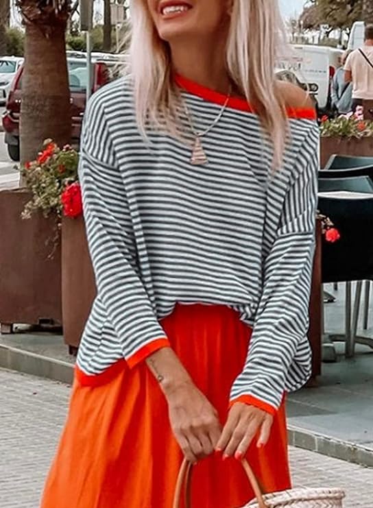 Dames Sweatshirt Gestreept Warm Losse Fit