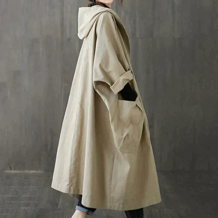 Dames Trenchcoat Oversized Trendy Zwart Kleding Maren