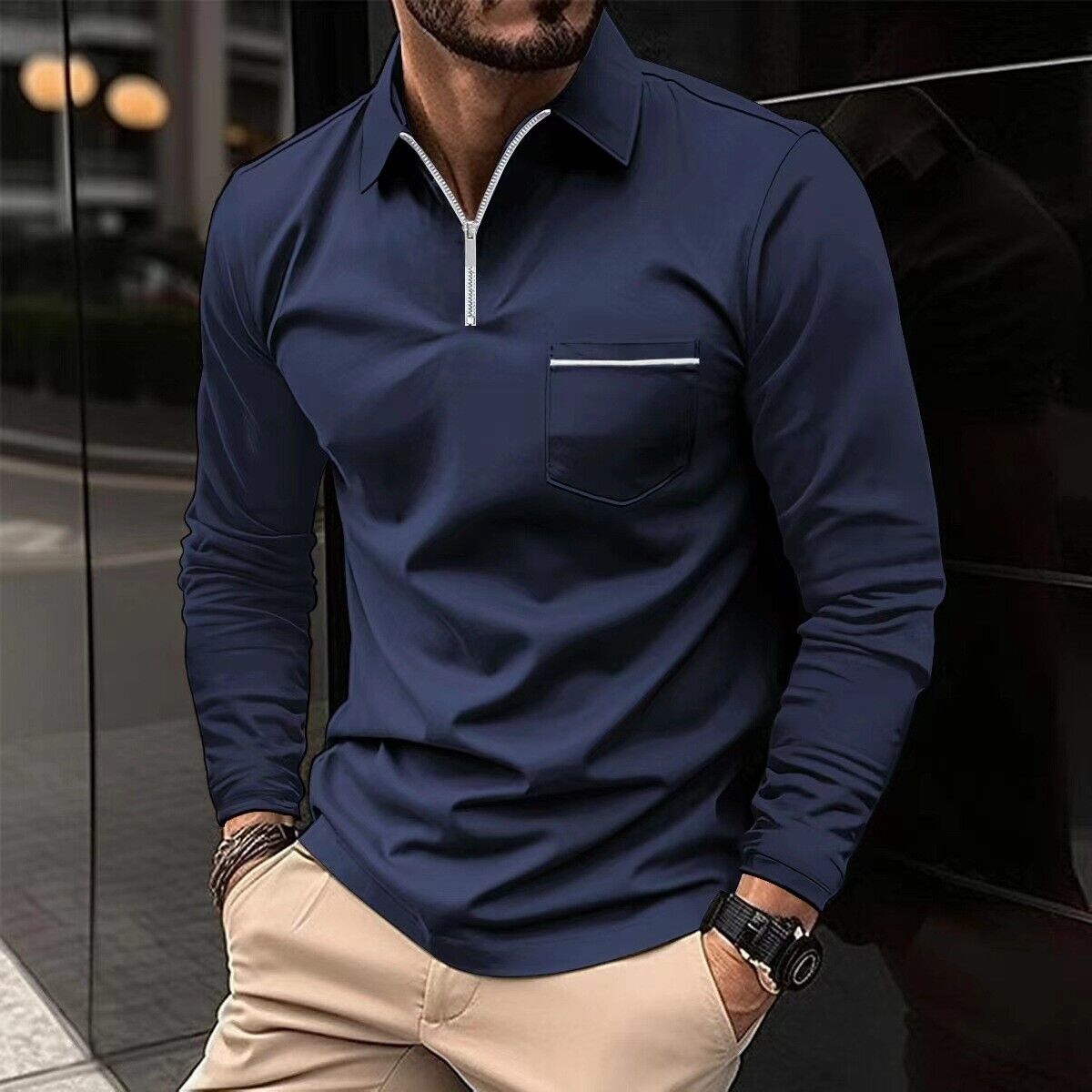 Poloshirts Lange Mouwen Mannen Elite Kwaliteit