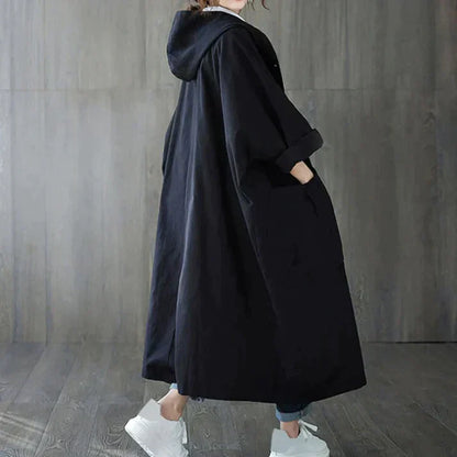 Dames Trenchcoat Oversized Trendy Zwart Kleding Maren