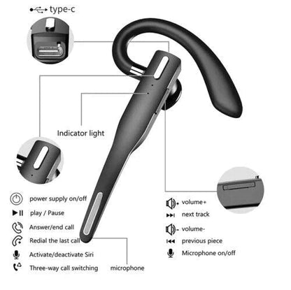 Draadloze Bluetooth Koptelefoon met Dubbele Microfoon