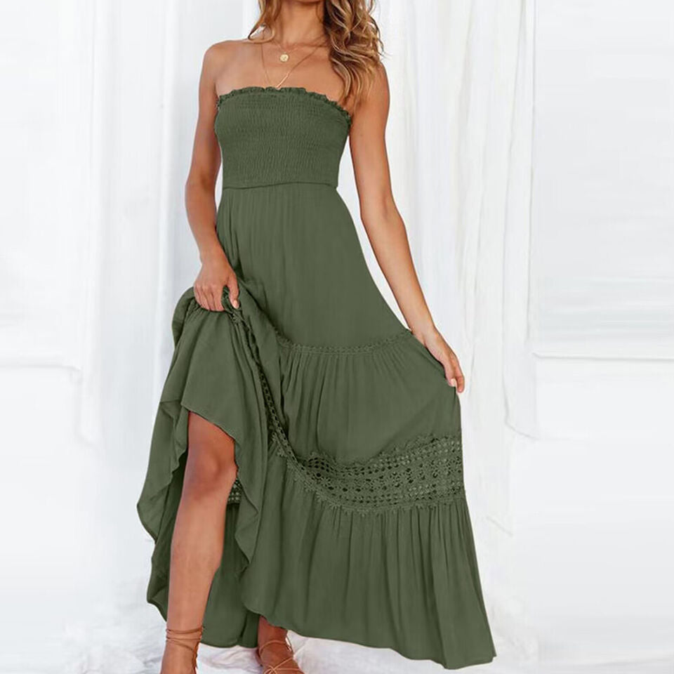 Off-the-Shoulder Zomerjurk met Kanten Details