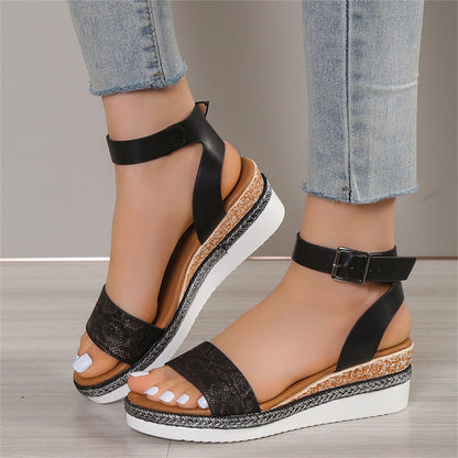 Damessandalen Slangenleer Zomer Sandalen voor Dames