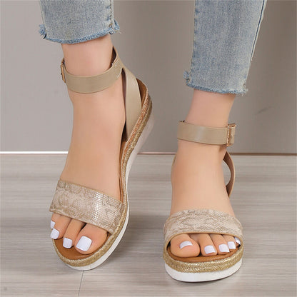 Damessandalen Slangenleer Zomer Sandalen voor Dames