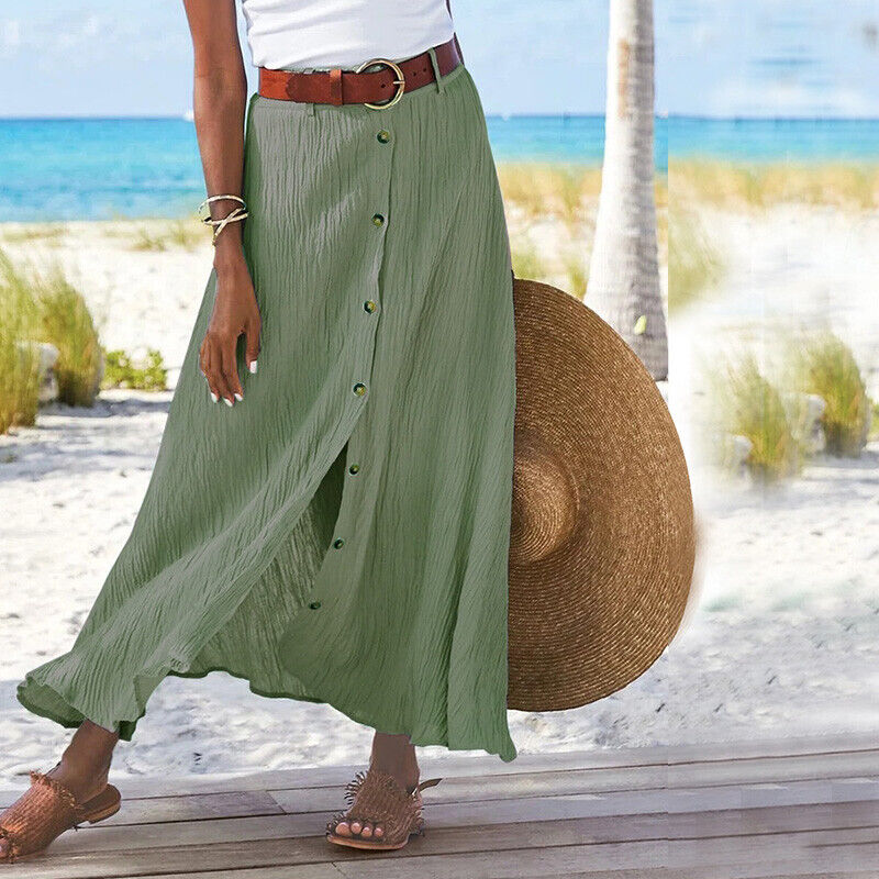 Casual Rok met Knopen Zacht en Comfortabel - Mode Vibes