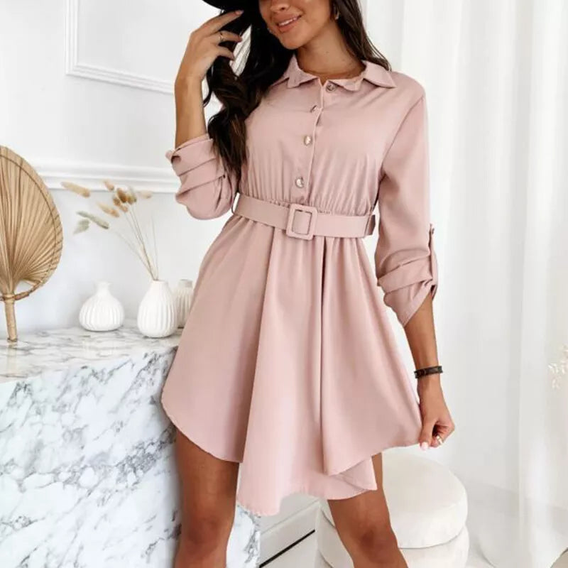 Korte Jurk met Knoopsluiting Zomerjurk voor Vrouw