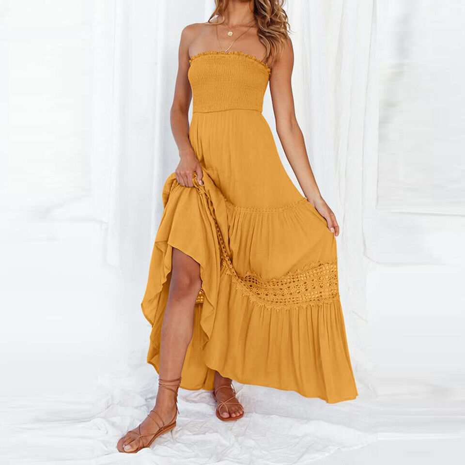 Off-the-Shoulder Zomerjurk met Kanten Details