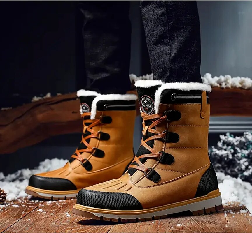 Heren Winterlaarzen – Warme Gevoerde Sneeuwschoenen met Antislipzool