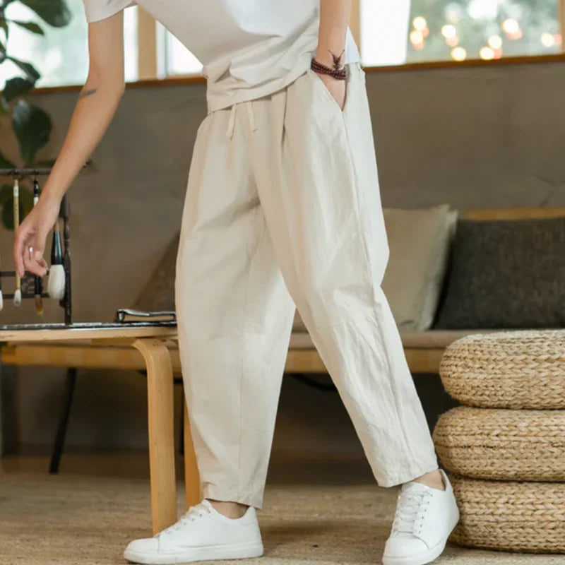 Katoenen Pantalon Zomerse Comfort Broek - Mode Vibes
