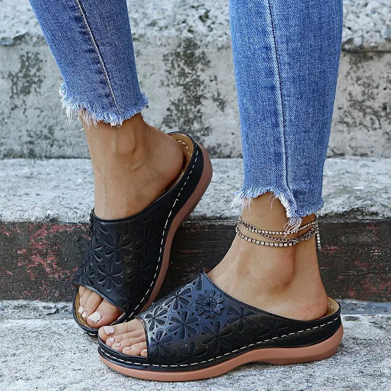 Orthopedische slippersandaal voor dames met patronen